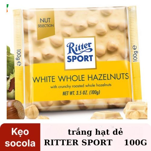 Ritter Sport White Chocolate Candy with Chestnuts 100Gr- 01008