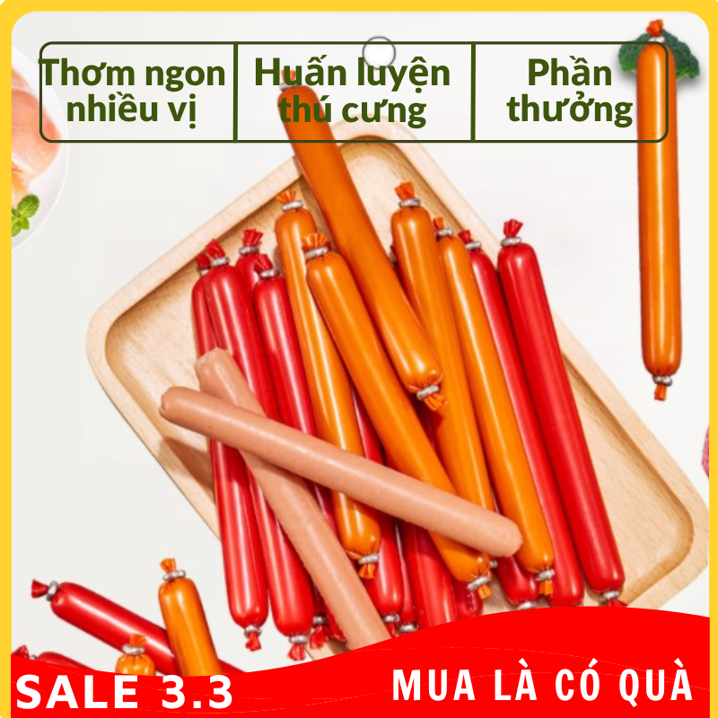 Xúc xích cho chó mèo đủ vị bò, gà, vịt bổ sung dinh dưỡng cho thú cưng