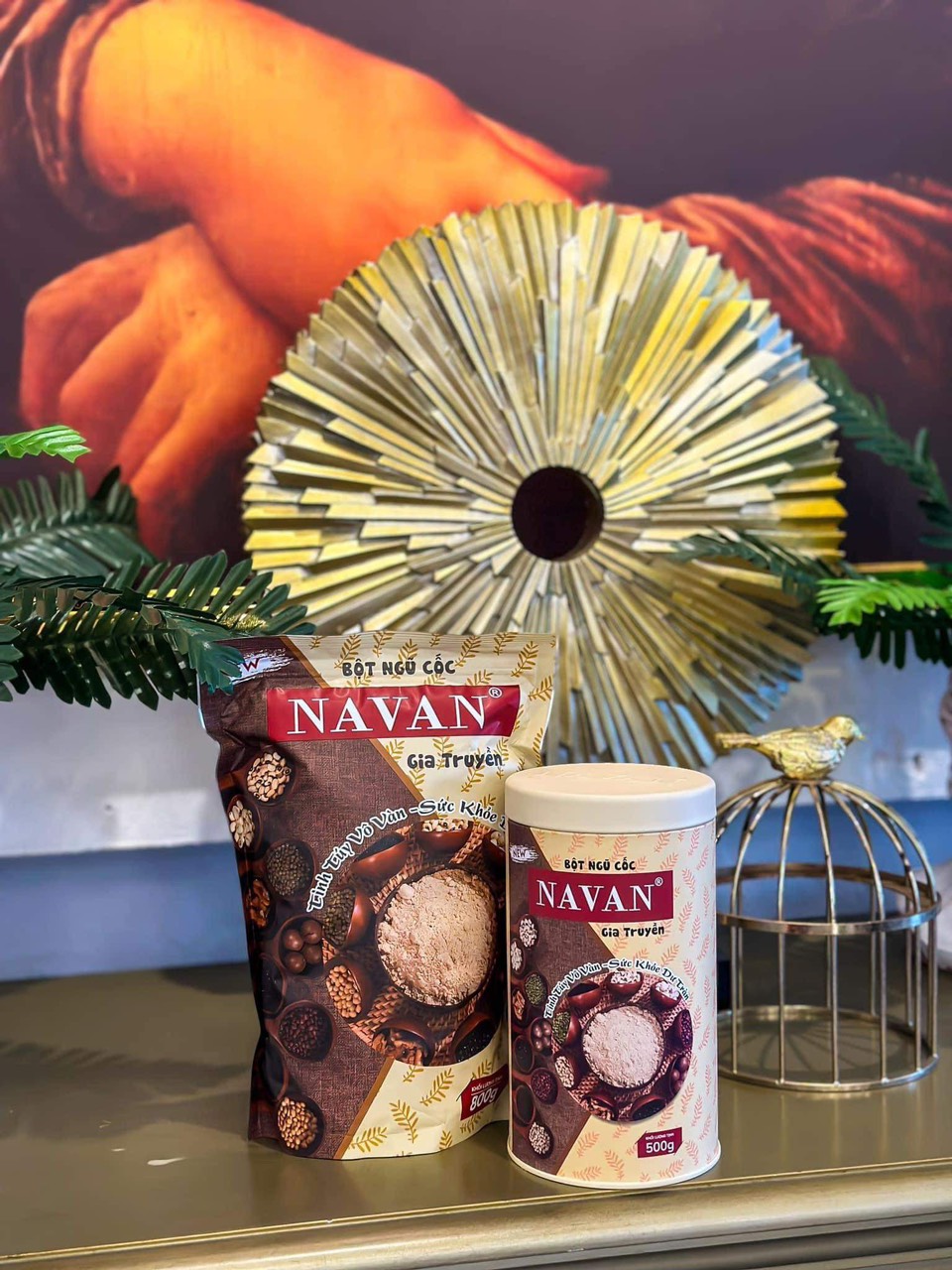 Ngũ cốc navan 7 vị đậu 800gr (Lon 500g), bột ngũ cốc dinh dưỡng, lợi sữa, tăng cân , giảm cân , date mới - tinastore29