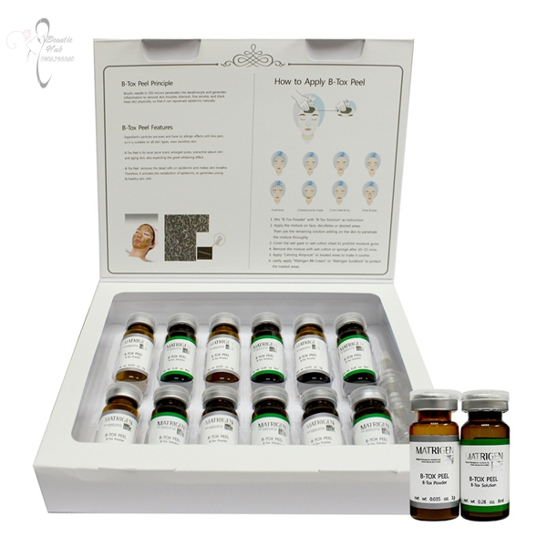 Thay da sinh học hàn quốc b-tox btox peel matrigen vi tảo 2 màu date xa
