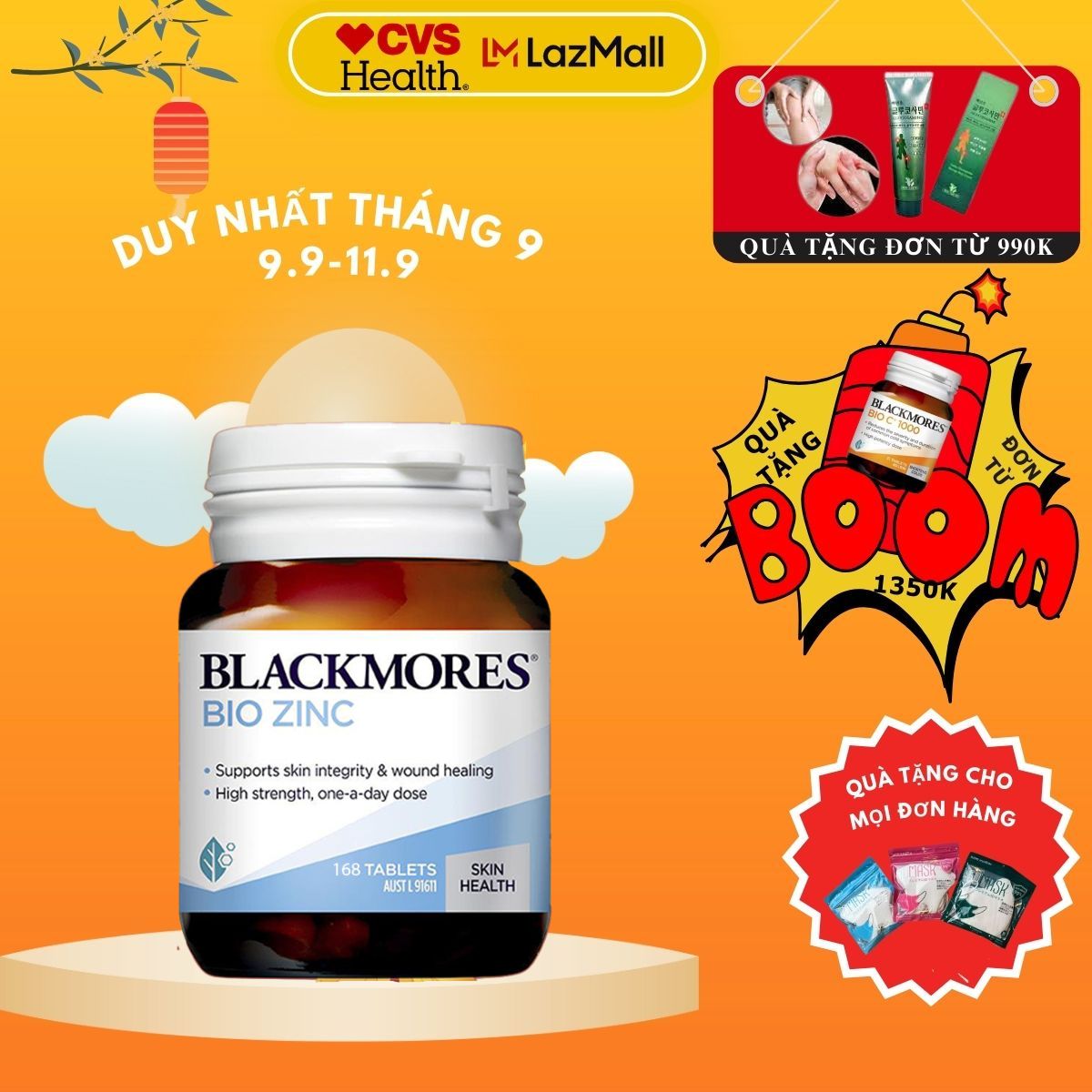 Viên uống bổ sung kẽm tự nhiên Blackmores Bio ZinC 84 viên