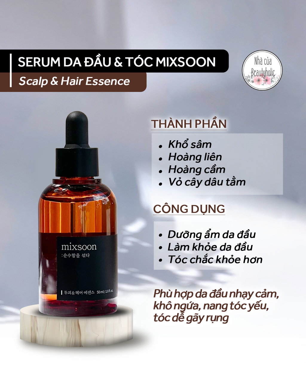Tinh chất nuôi dưỡng da đầu và tóc mixsoon scalp & hair essence