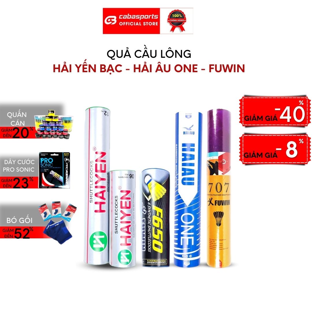 Quả cầu lông Hải Yến bạc, Hải Yến S70, Hải Yến S80, S90, Hải Âu, quả cầu lông nhựa Fuwin giá rẻ trái