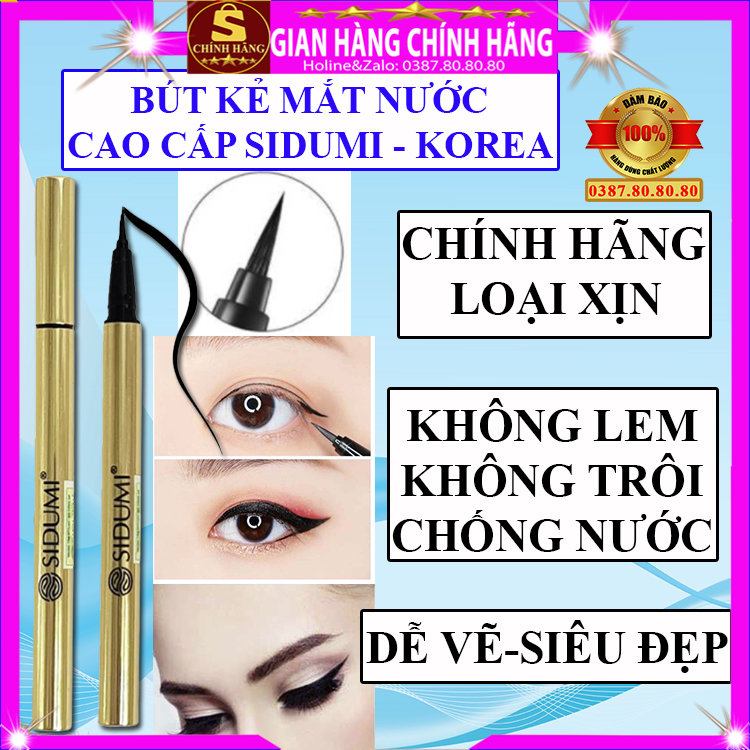 Bút kẻ mắt nước không trôi không thấm nước chính hãng Sidumi hàn quốc bút vẽ mắt nước siêu mảnh bút vẽ mắt eyeliner pencil bút kẻ mắt nước lâu trôi bút dạ kẻ mắt cho người mới bắt đầu bút dạ kẻ mắt siêu đẹp - Shopping vip