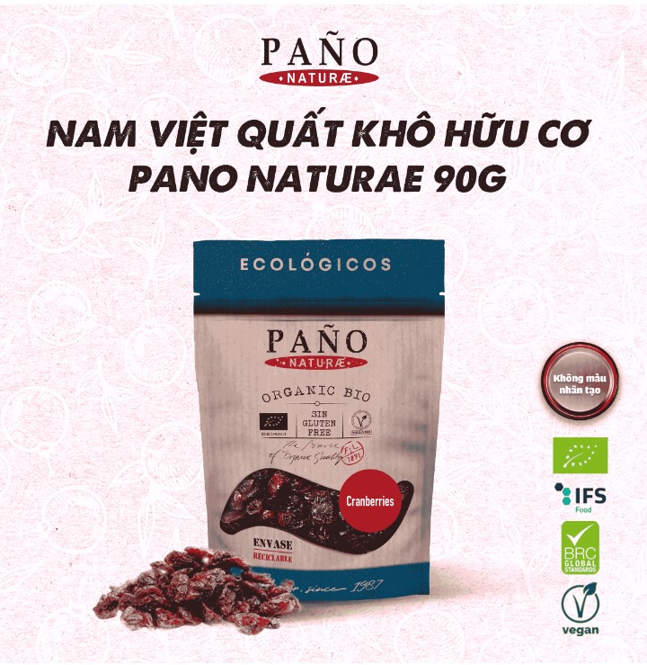 Nam việt quất sấy khô hữu cơ - Pano Naturae - 90g