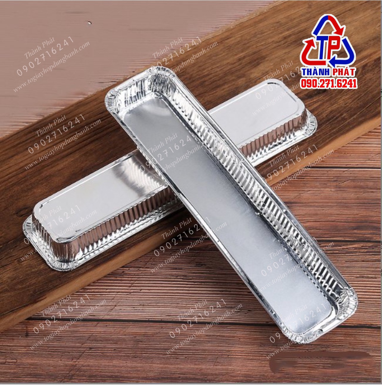 50 Đế bạc dài 3221 không kèm nắp nướng bánh pizza - đế bạc nướng bánh mì ngọt - khay nhôm nướng hải sản