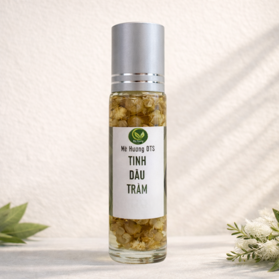 Bi lăn tinh dầu tràm ngâm hoa ném tinh dầu tràm Huế siêu đậm đặc dùng hít dầu tràm cho bé đuổi muỗi tránh gió Mê Hường