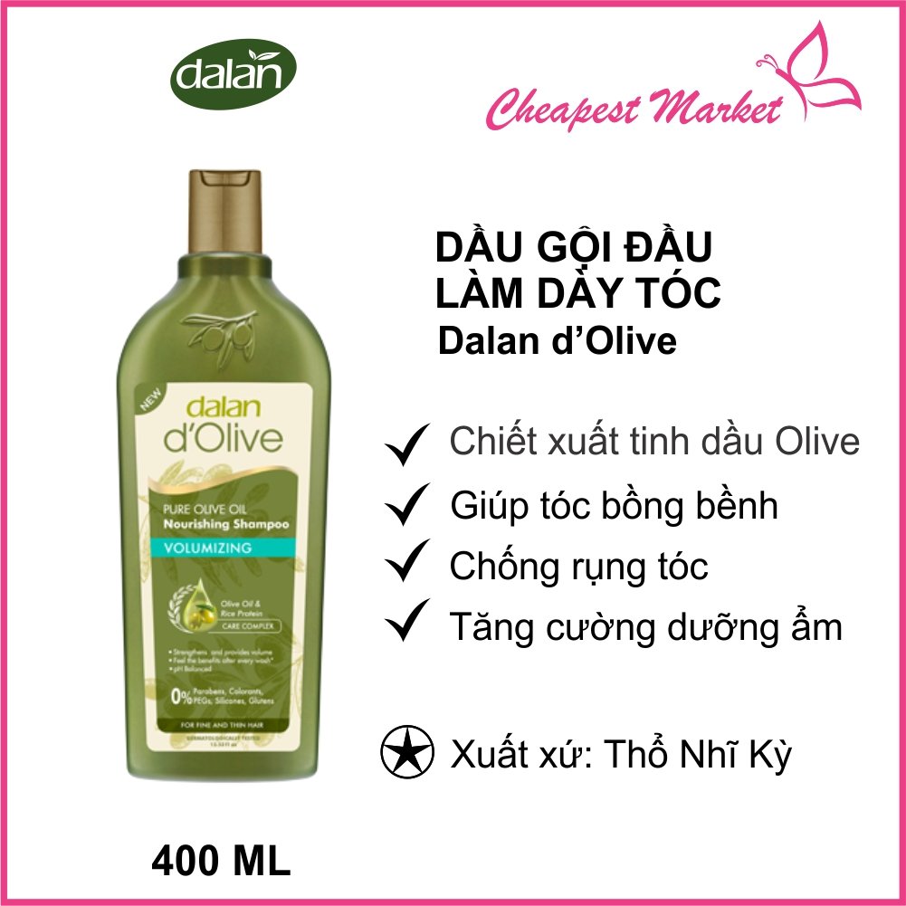 Dầu Gội Cho Tóc Mỏng Yếu Dalan D'Olive Nourishing Shampoo Volumizing 400ml