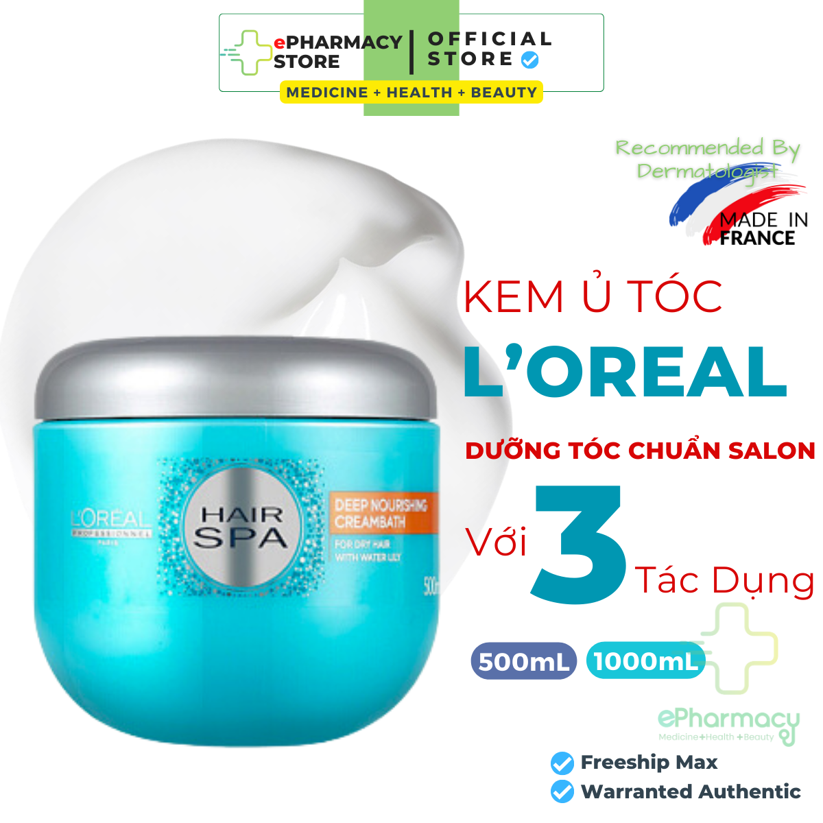 Kem Ủ Tóc L'Oréal Professionnel Chăm Sóc Tóc Thư Giãn Loreal Hair Spa Deep Nourishing Creambath