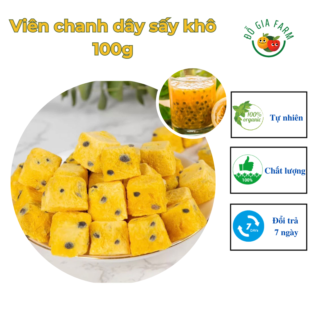 Viên chanh dây, chanh leo sấy lạnh (chanh dây sấy thăng hoa) thanh nhiệt - gói 100g