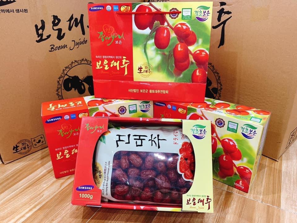 Táo đỏ khô hàn quốc hộp 1kg