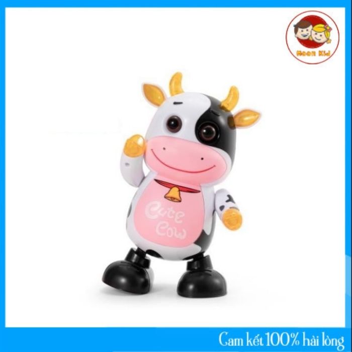 Đồ chơi robot hình con bò sữa nhảy bằng điện có đèn và nhạc siêu hot - bé bò sữa - nghé con