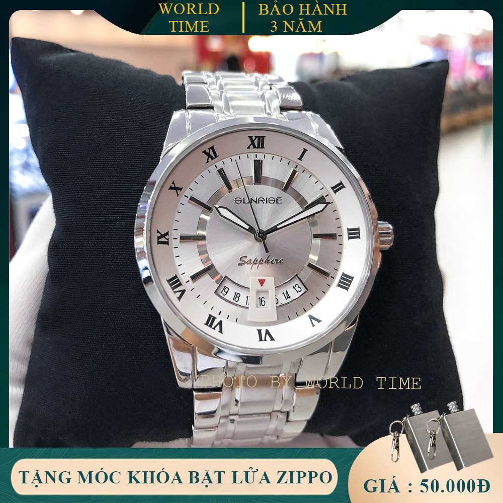 HOÀN TIỀN 15% - Đồng Hồ Nam Sunrise DM771SWA Full Box Kính Sapphire Chống xước Chống nước Dây thép không gỉ 316L Bảo hành toàn quốc 3 năm