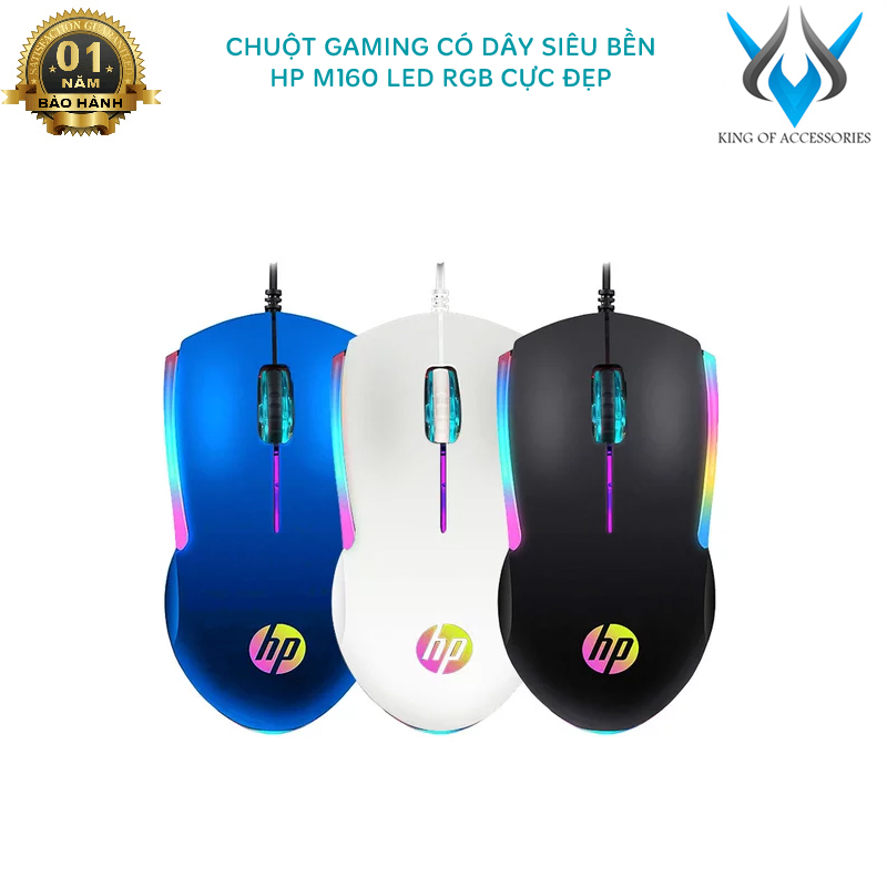 Chuột vi tính HP M160 led RGB cực đẹp - thích hợp dùng văn phòng / chơi game (MÀU NGẪU NHIÊN)