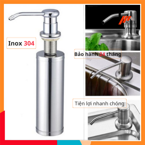 Bình xịt xà phòng gắn chậu rửa bát, bình xịt nước rửa chénchất liệu inox 304 chống rỉ sét