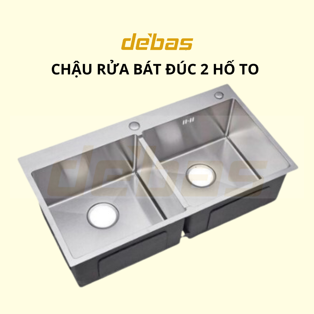 Chậu rửa bát korea 2 hố cân inox sus304 đúc bồn rửa chén 2 hộc debas 8245 7843 7245 7042