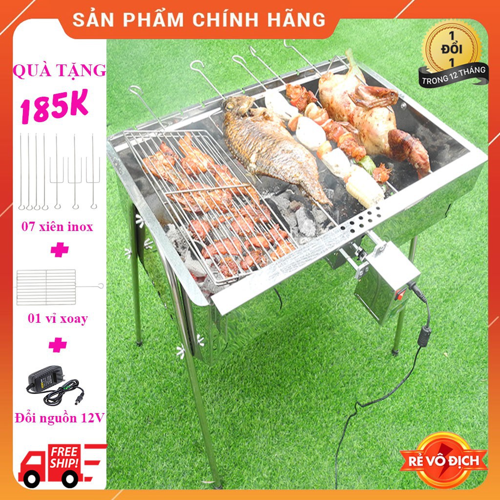 Bếp nướng than hoa topv v5plus, quà tặng 185k, cỡ lớn, lò quay vịt, lò nướng than: quay tự động, siêu đa năng, an toàn