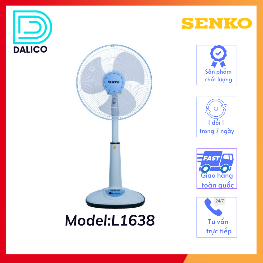 ⚡{NowShip Giao Hỏa Tốc Trong Ngày}⚡ Quạt lỡ Senko L1338-L1638 Hàng Chính Hãng 100%