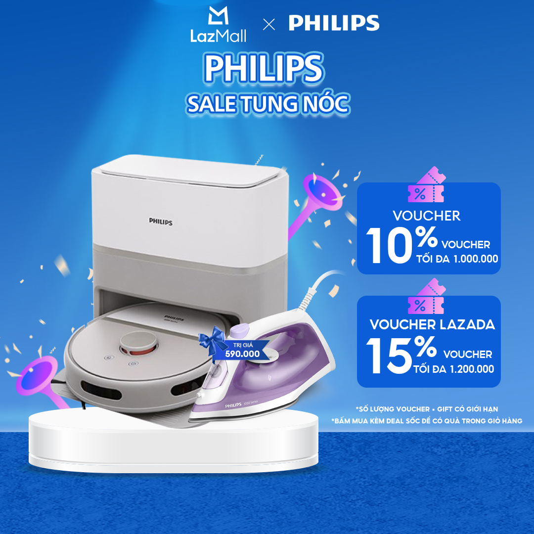 Robot Vừa Hút Bụi Vừa Lau Philips XU6500/82 Lực Hút 2700PA - Hàng Chính Hãng