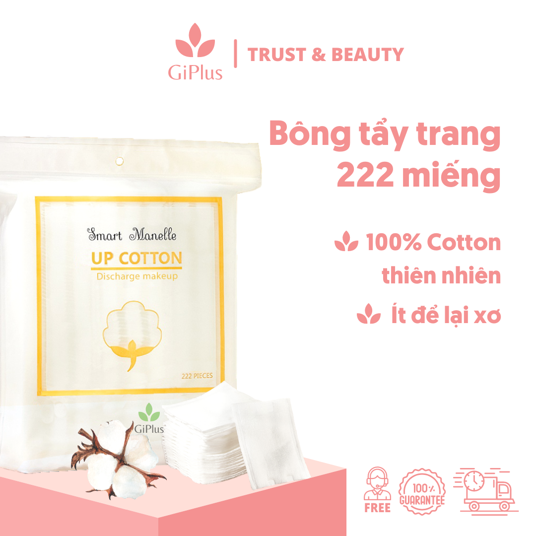 Bông tẩy trang 3 lớp up cotton pads 222 miếng nội địa trung