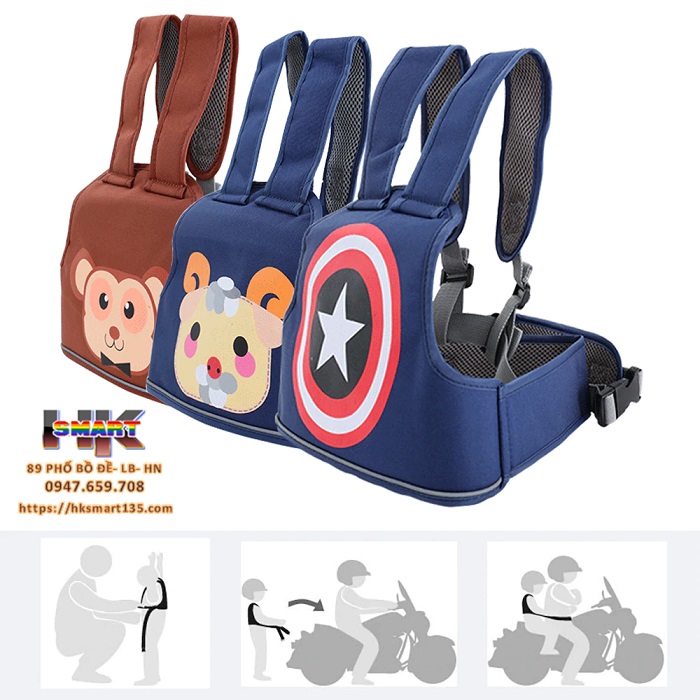 Đai xe máy phản quang an toàn cho bé