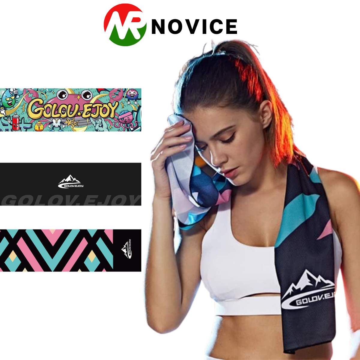 Khăn lạnh, khăn lạnh thể thao cao cấp cool towel làm mát nhanh khô 100x30cm novice running
