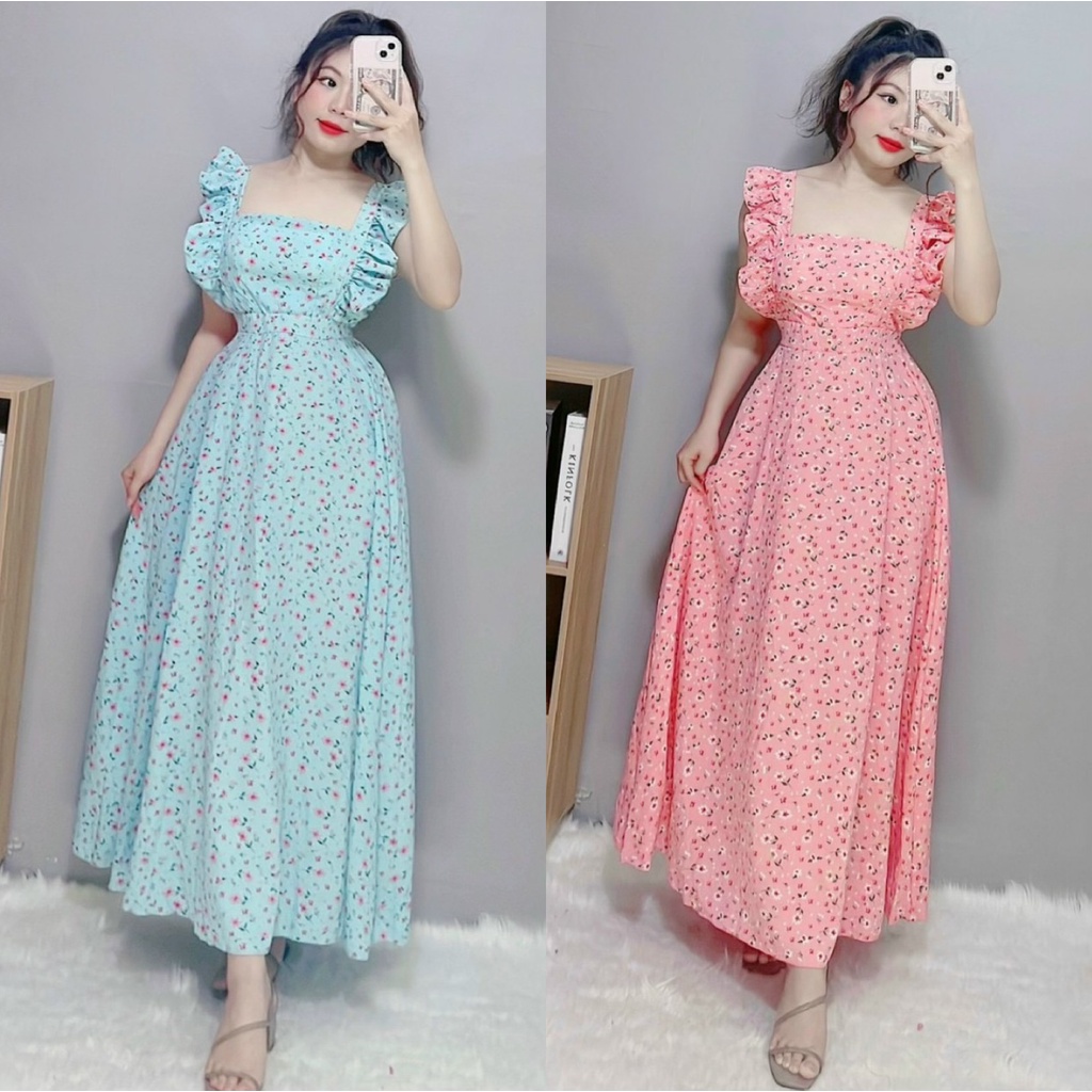 Đầm suông hoa cánh tiên đi chơi đi du lịch hẹn hò siêu dễ thương hình thật - Unisex Shop