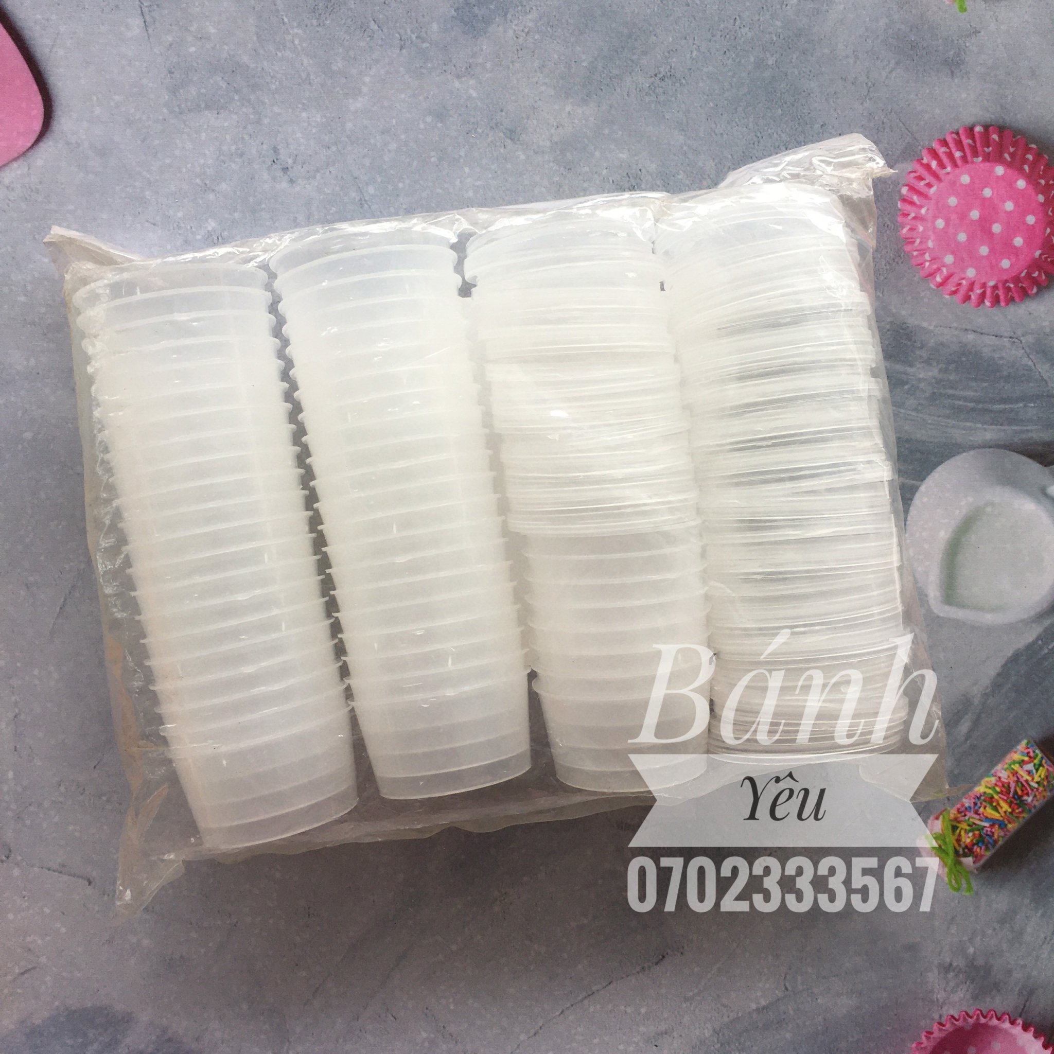 HỘP BÁNH FLAN TRÒN MẪU SỐ 1 ( Lốc 50 cái )