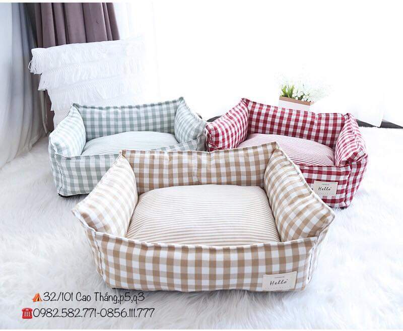 Nệm ngủ cho thú cưng họa tiết caro
