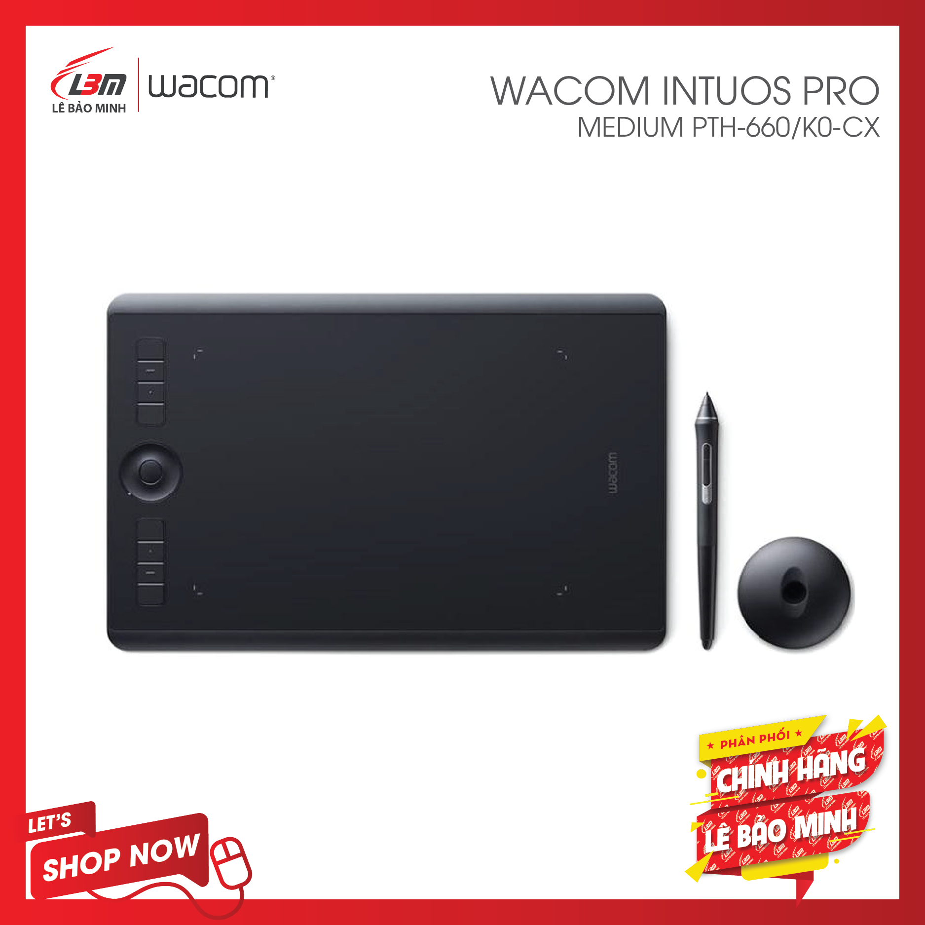 [Trả góp 0%] BẢNG VẼ ĐIỆN TỬ HIỆU WACOM INTUOS PRO MEDIUM PTH-660/K0-CX