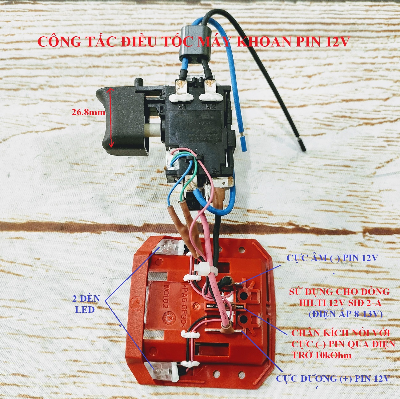 Sv công tắc điều tốc máy khoan pin 12v hilti sid 2-a