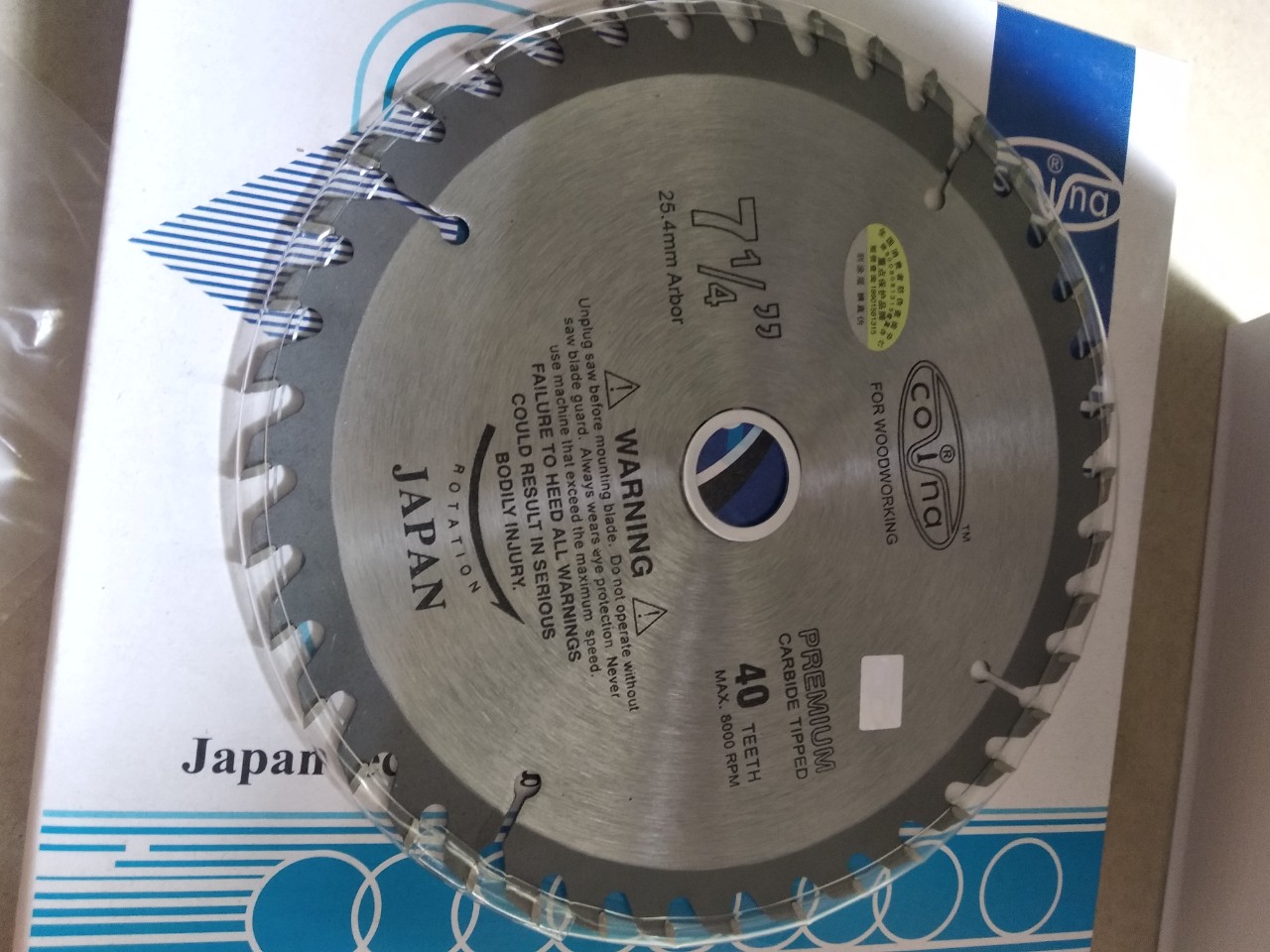 LƯỠI CƯA GỖ COVINA 180MM(1 TẤC 8) 40 răng