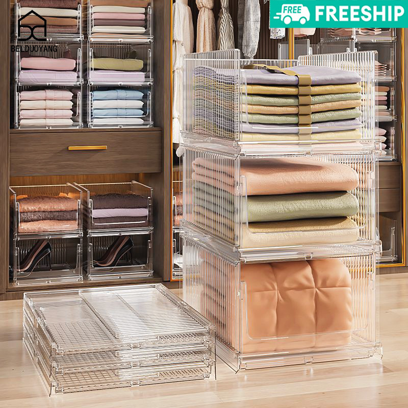 BEIDUOYANG Tủ quần áo lớp lưu trữ tạo tác tủ, kệ lớp, quần áo gia đình, giỏ Phân loại quần áo, đồ ăn nhẹ, đồ lặt vặt, hộp lưu trữ