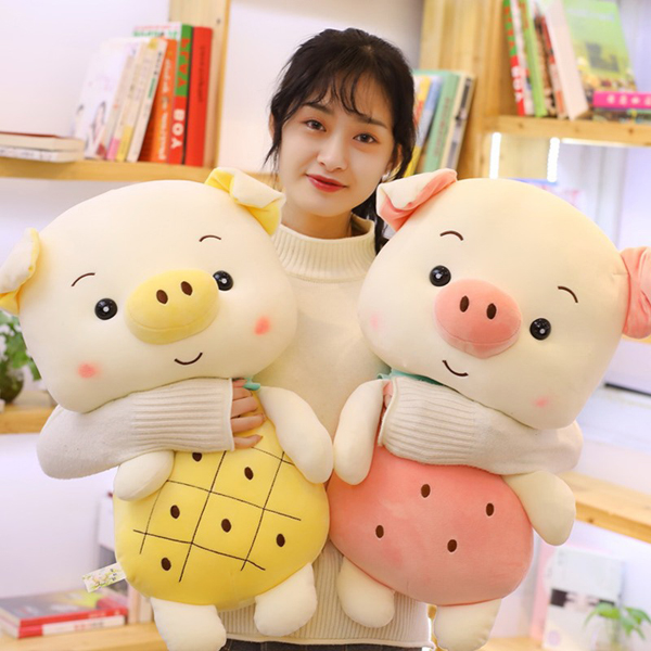 GẤU BÔNG HEO MINISO GẤU BÔNG HEO TRÁI CÂY DÂU THƠM VẢI MINISO MỀM MỊN AN TOÀN DỄ THƯƠNG
