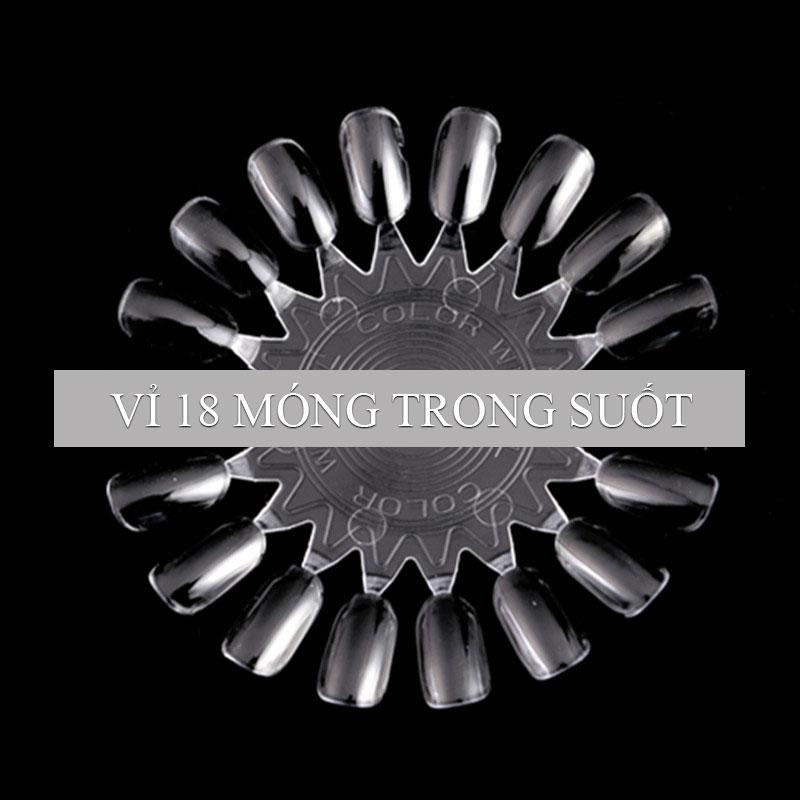 Set 2 vỉ tròn 18 móng giả trong suốt và tự nhiên