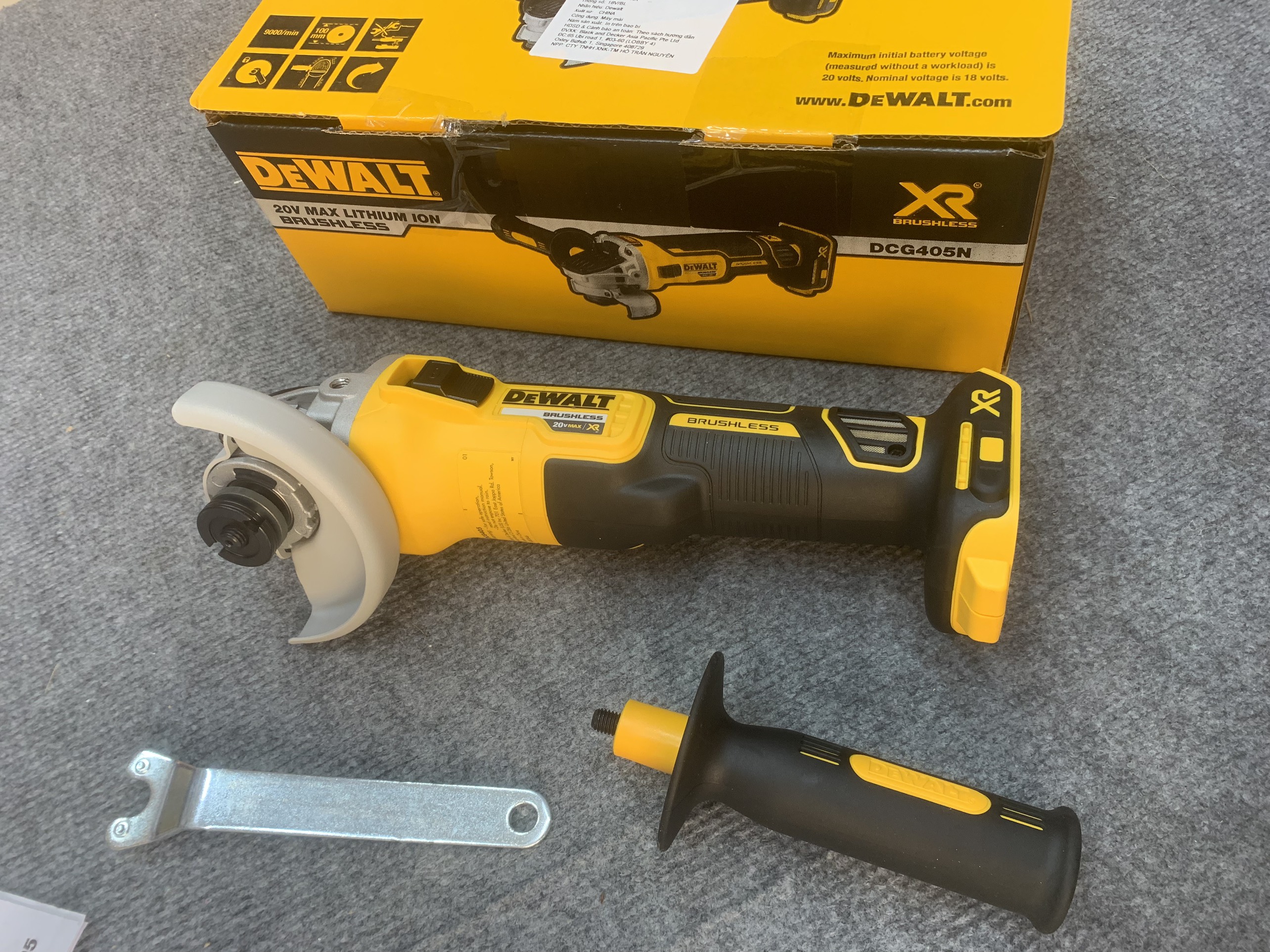 Máy mài dùng pin 20v DCG405N DeWALT ( chưa kèm pin, sạc)