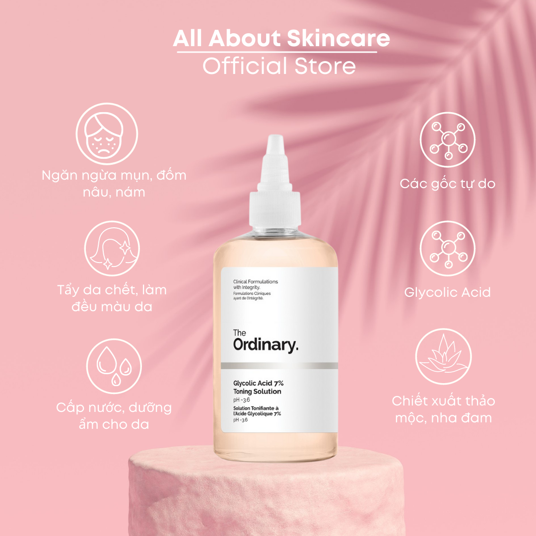 Nước hoa hồng The Ordinary Glycolic Acid 7% Toning Solution 240ml [ Bản Mỹ]
