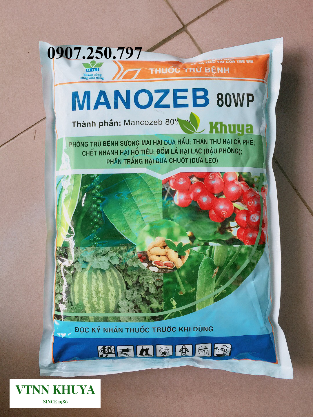 Trừ nấm bệnh Manozeb 80WP 1kg Xanh