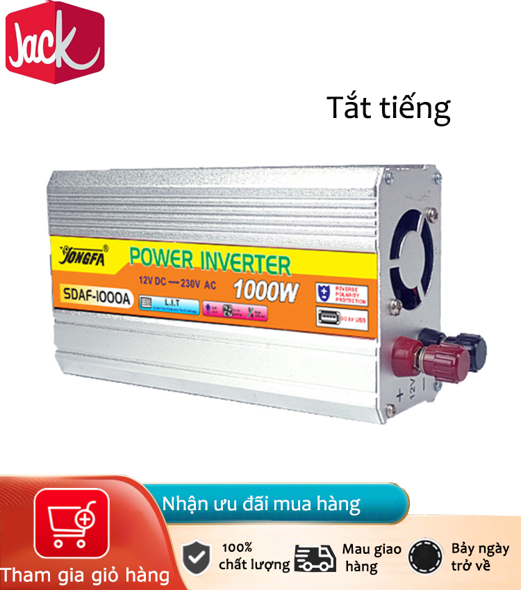 Jack Biến tần năng lượng mặt trời 12V đến 220V/500V/1000V Biến Điện Năng Lượng Mặt Trời xe Inverter