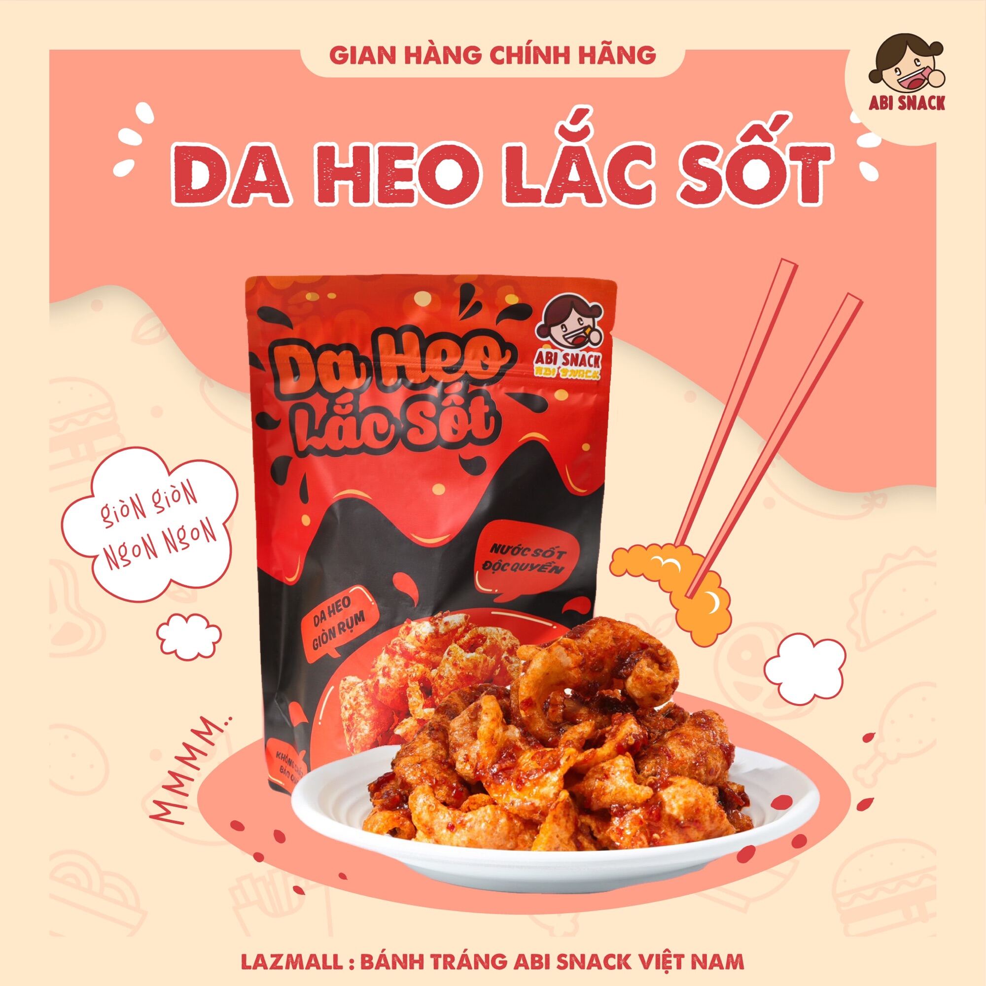 Da heo lắc sốt siêu phẩm abi snack