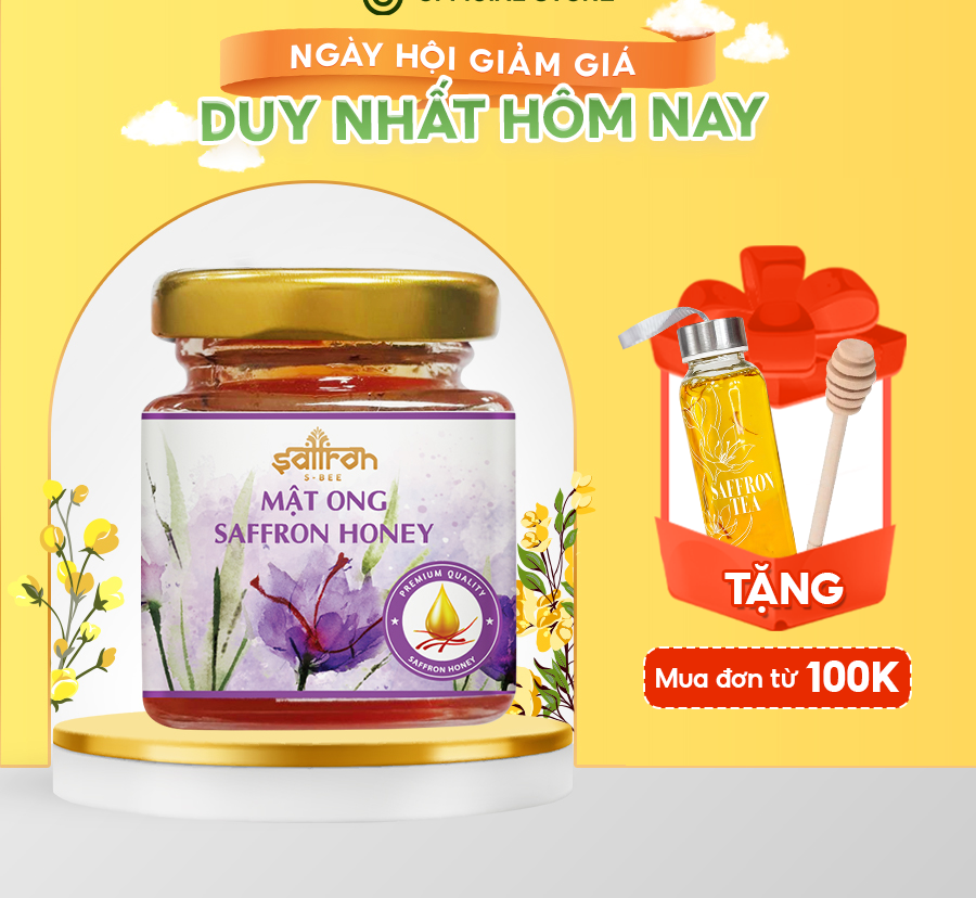 Saffron Iran ngâm mật ong chính hãng 65gr, nghệ tây mật ong thượng hạng