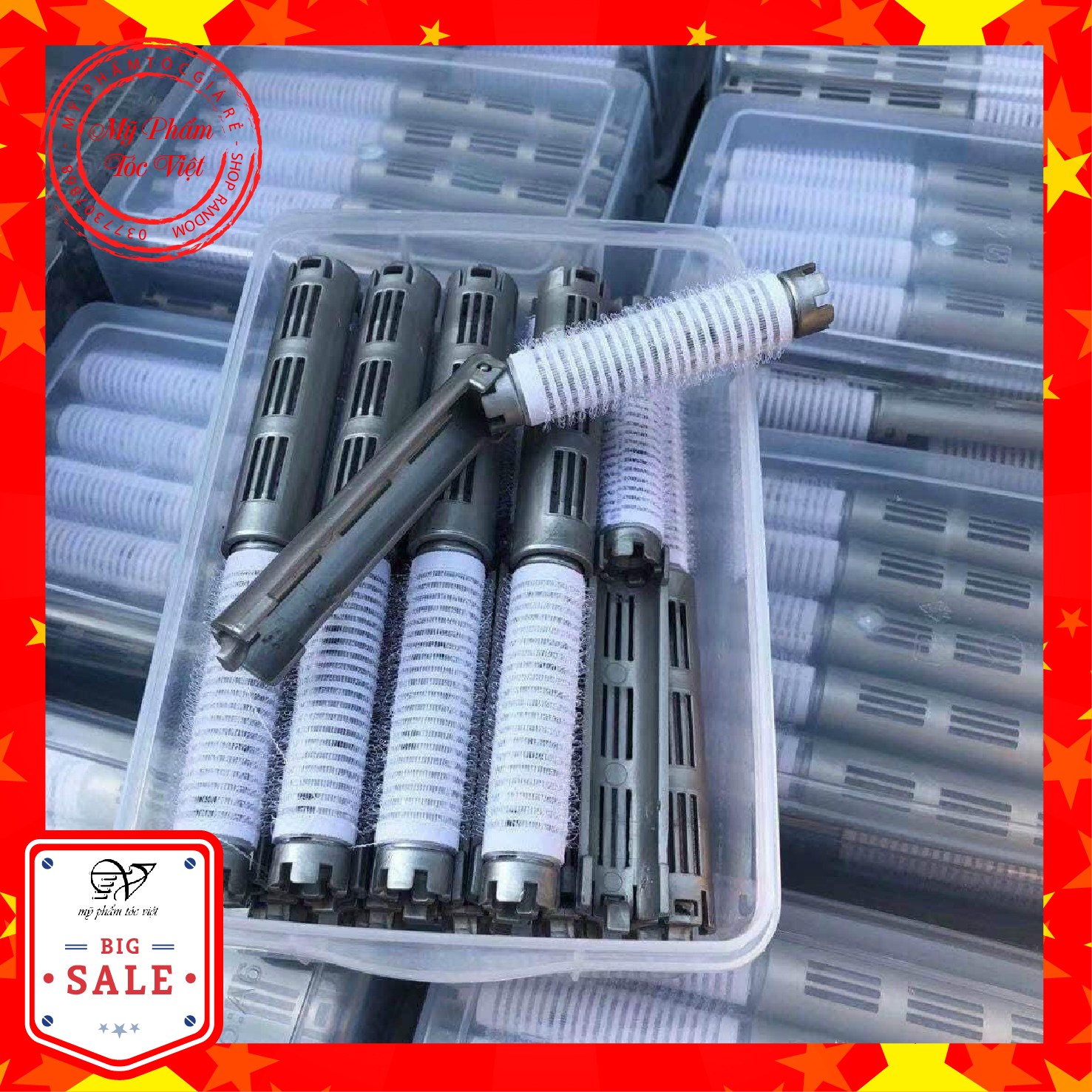 Bộ Kẹp uốn phồng chân tóc Hộp 20chiec bằng lô gai công nghệ mới nhất, Lô gai uốn phồng chân tóc công nghệ Hàn Quốc