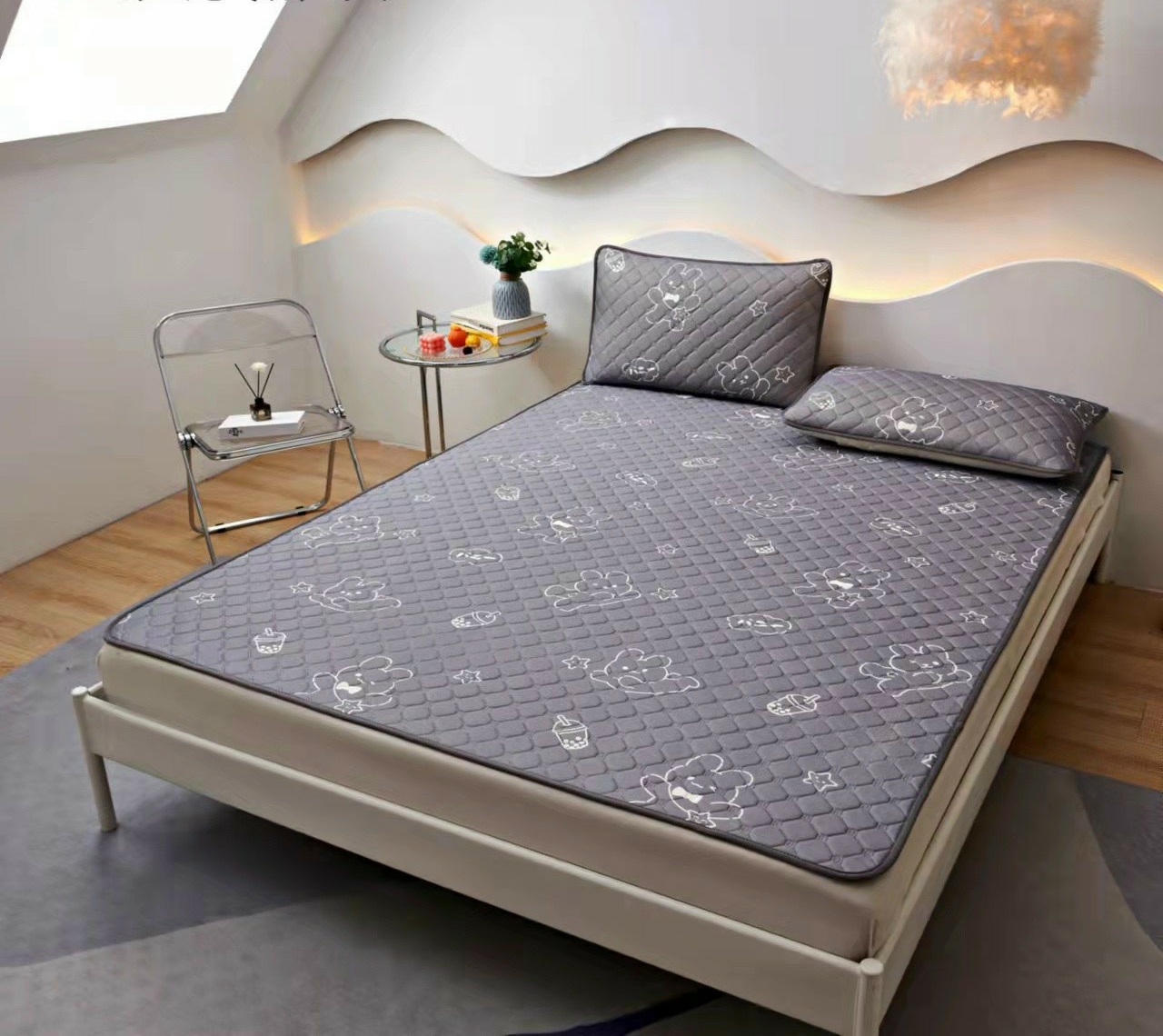 Chiếu điều hòa mủ cao su non cao cấp 1m6x2m kèm 2 vỏ gối