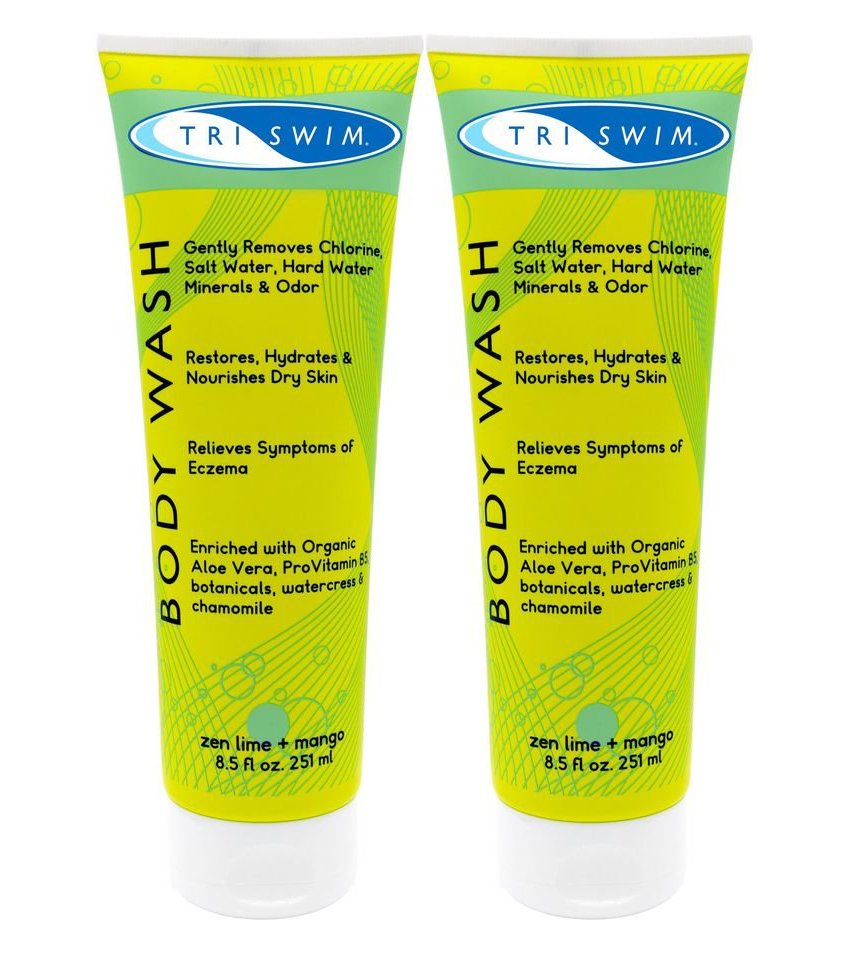 Set 2 dầu tắm triswim 251 ml khử mùi, loại bỏ clo giúp làn da sạch clo, chống đen sạm da và khô da