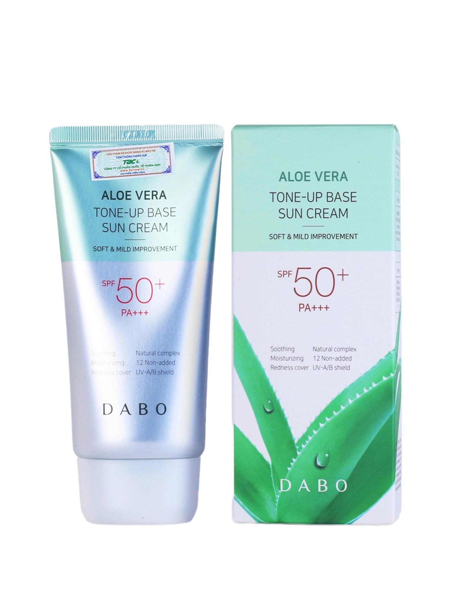 [HCM]Kem chống nắng Lô Hội lót nền trang điểm Hàn Quốc DABO Aloe Vera Tone-up Base Sun Ceram (70ml)