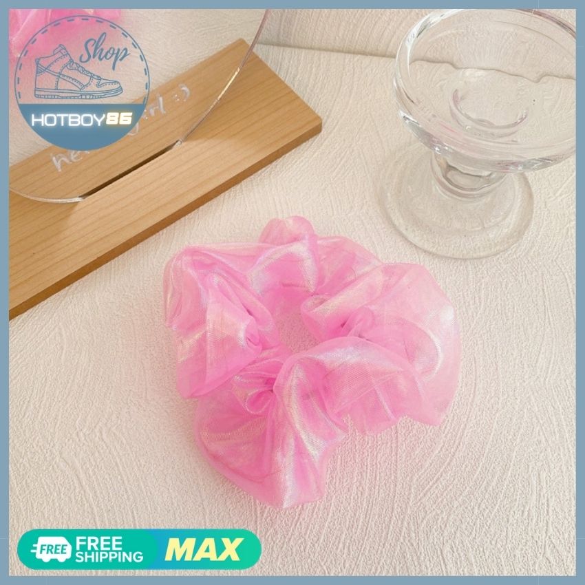 Buộc tóc Scrunchies ,dây cột tóc vải voan kính siêu dễ thương, dây cột tóc voan kính thời trang 6 màu - CTVK01 - Hotboy 86