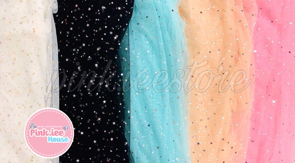 Scrunchies lưới sao 2 lớp - cột tóc hottrend