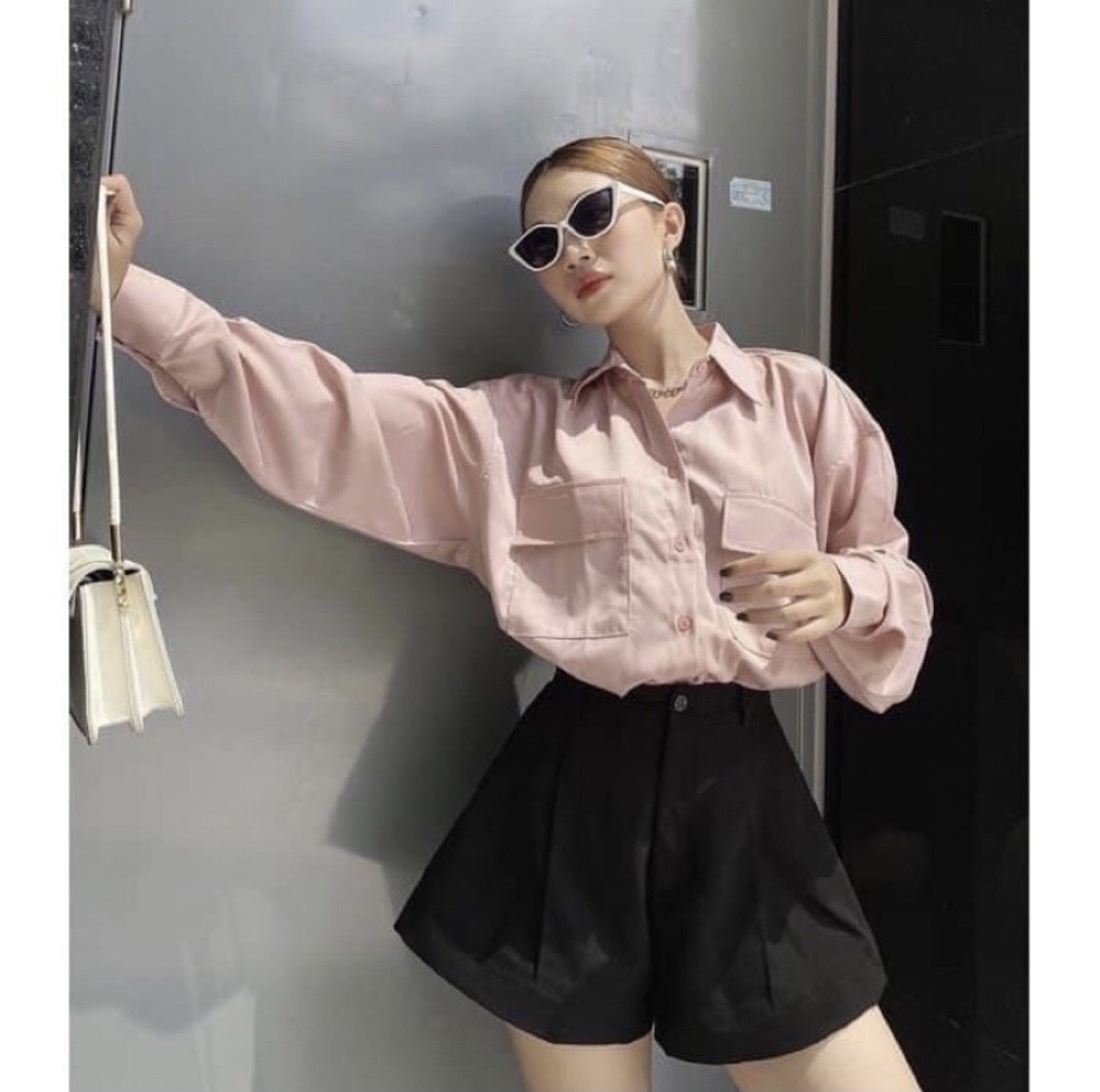 Quần Short Nữ Ống Rộng Phong Cách Hàn Quốc Mặc Siêu Tôn Dáng_099