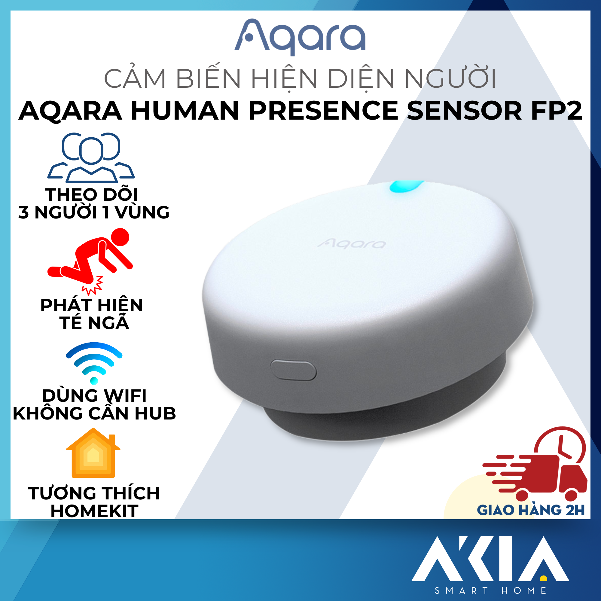 Cảm biến hiện diện người Aqara FP1/FP2 Human Presence Sensor, phát hiện chính xác bằng sóng microWave, tương thích HomeKit