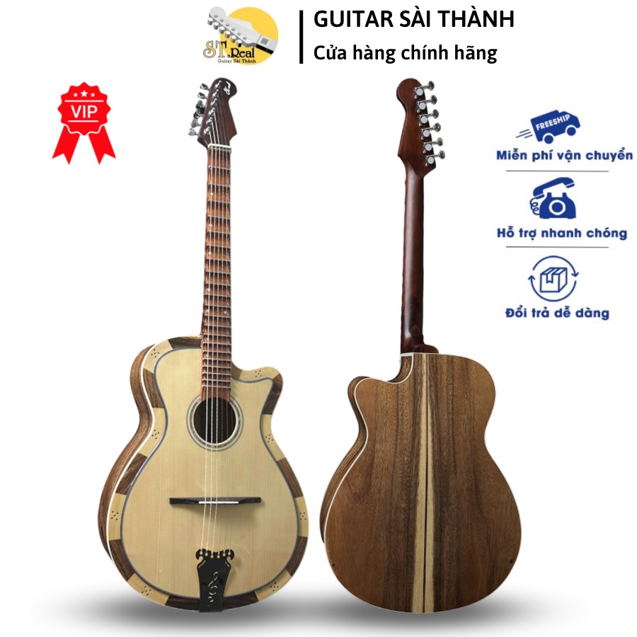 (Miễn Phí Ship) Đàn guitar vọng cổ phím lõm ST- VC3 chất gỗ điệp kĩ gia công hoàn thiện 100%
